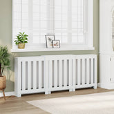 Radiator Cover White 80.7x8.5x32.9 Engineered Wood