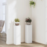 Plant Stands 2 pcs White 6.7x6.7x23.6 Engineered Wood