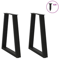 Coffee Table Leg Set of 2 Black Powder-coated steel