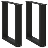 Coffee Table Leg Set of 2 Black Powder-Coated Steel Medium