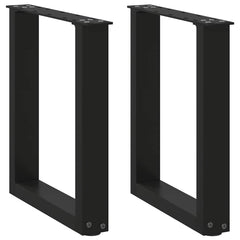 Coffee Table Leg Set of 2 Black Powder-Coated Steel Medium