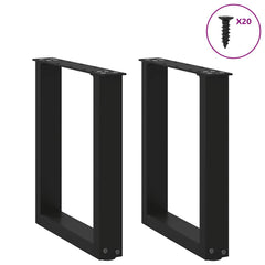 Coffee Table Leg Set of 2 Black Powder-Coated Steel Medium