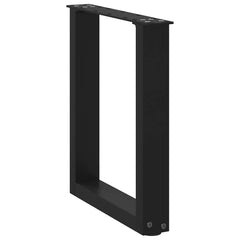 Coffee Table Leg Set of 2 Black Powder-Coated Steel Medium