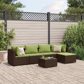 Patio Lounge Set Set of 5 Brown