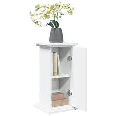 Display Stand White Engineered Wood Medium Storage