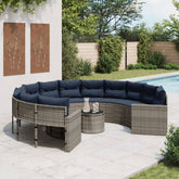 Patio Sofa Gray PE rattan Large UV-resistant materials