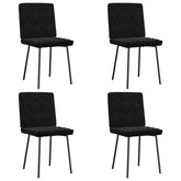 Dining Chair Set of 4 Black Velvet (100% polyester), plywood, metal