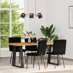 Dining Chair Set of 4 Black Velvet (100% polyester), plywood, metal