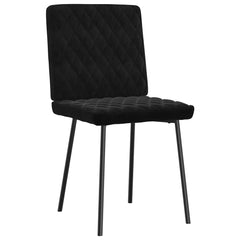 Dining Chair Set of 4 Black Velvet (100% polyester), plywood, metal