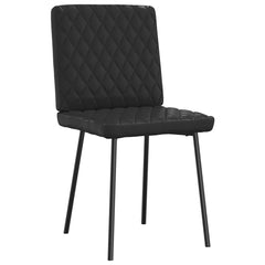 Dining Chair Set of 4 Black Faux leather, plywood, metal Medium