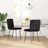 Dining Chair Set of 2 Black Velvet (100% polyester), Plywood, Metal