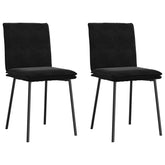 Dining Chair Set of 2 Black Velvet, plywood, metal Standard