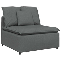 Modular Sofa with Cushions Fabric Dark Gray