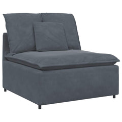 Modular Sofa Dark Grey Velvet (100% Polyester), Foam, Metal