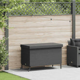 Garden Storage Box Black Poly Rattan 43.3 x 21.7 in