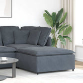 Modular Sofa Dark Grey Velvet (100% polyester), Metal, Foam