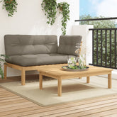Patio Sofa Set Taupe Solid Acacia wood Standard Modular
