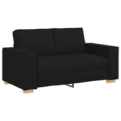 Sofa Set Black Fabric (100% polyester), metal, plywood, solid wood