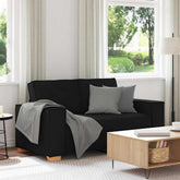 2-Seater Sofa Black 63.0x30.7x33.1 Fabric