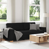 3-Seater Sofa Black 86.6x30.7x33.1 Fabric