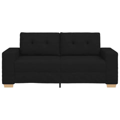Loveseat Sofa Black 100% Polyester, Plywood, Steel 2-seater