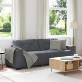 3-Seater Sofa Dark Grey 220x78x80 cm Velvet