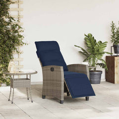 Reclining Garden Chair Grey, Navy Blue