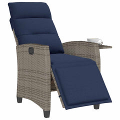 Reclining Garden Chair Grey, Navy Blue