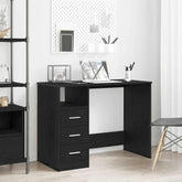 Desk with Drawers Black Oak 40.2x19.7x29.9 Engineered Wood