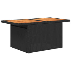 Garden Sofa Set Black PE rattan Large Adjustable Armrests