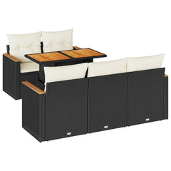 Garden Sofa Set Black, Cream White