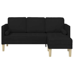 Sofa Set with Cushion Black Polyester