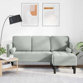 Sofa Set with Cushion Light Grey Polyester