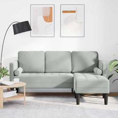 Sofa Set with Cushion Light Grey Polyester