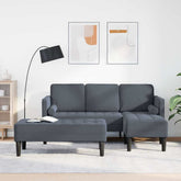 Sofa Set with Cushion 2 pcs Dark Grey Polyester