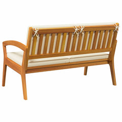 Garden Bench with Cushion Oil Natural Solid Acacia Wood