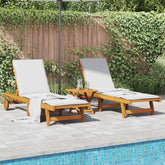 Sun Lounger Set of 2 Acacia Wood Solid Acacia Wood Standard