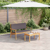 Garden Sofa Set with Cushion 2 pcs Anthracite Solid Acacia Wood