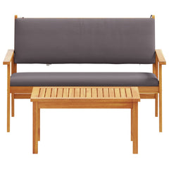 Garden Sofa Set with Cushion 2 pcs Anthracite Solid Acacia Wood