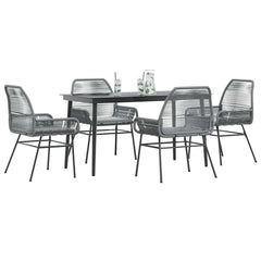 Garden Dining Set Grey PE rattan 5 Piece Set