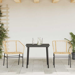 Garden Dining Set Brown PE Rattan Medium Durable