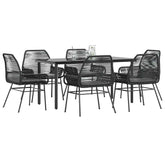 Garden Dining Set Black, Dark Grey