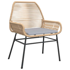 Garden Dining Set Brown table and chairs, Light grey cushions