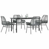 Garden Dining Set Grey, Black, Dark Grey