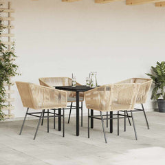 Garden Dining Set Brown, Black, Light Grey