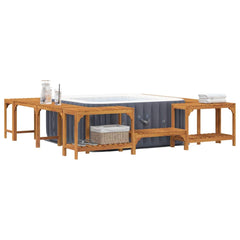 Hot Tub Surround Brown 90.55 x 90.55 in Solid Acacia Wood