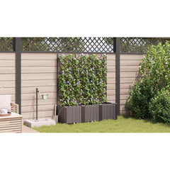 Garden Planter 3 pcs Brown Plastic