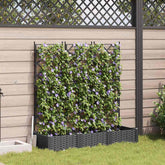 Garden Planter 3 pcs Black 47.24 x 15.75 x 49.41 in Plastic
