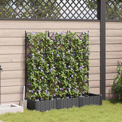 Garden Planter 3 pcs Black 47.24 x 15.75 x 49.41 in Plastic