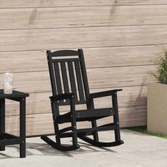 Garden Rocking Chair Black 36.22 x 27.56 x 42.52 in HDPE